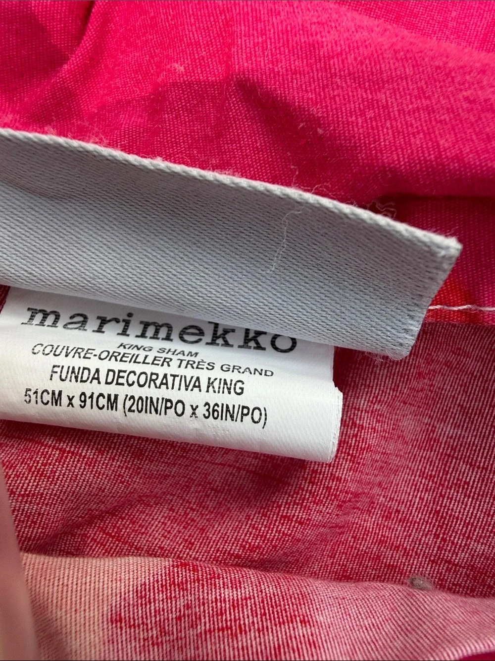Marimekko Pink & Red Floral Cotton king one sham one pillowcase